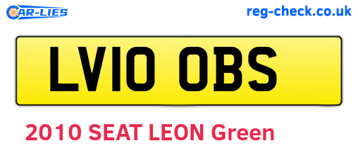 LV10OBS are the vehicle registration plates.