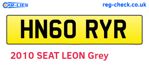 HN60RYR are the vehicle registration plates.