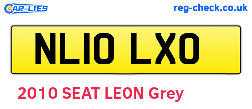 NL10LXO are the vehicle registration plates.