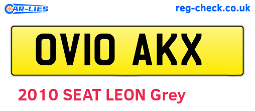 OV10AKX are the vehicle registration plates.