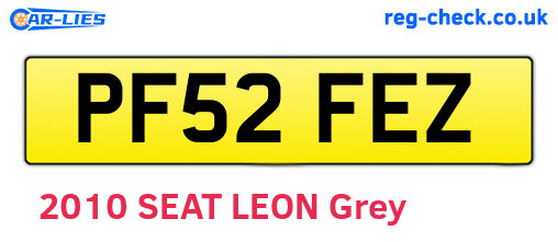 PF52FEZ are the vehicle registration plates.