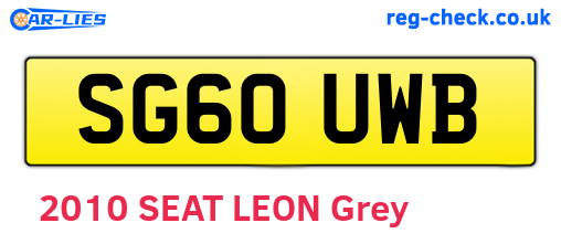SG60UWB are the vehicle registration plates.