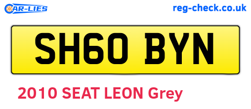 SH60BYN are the vehicle registration plates.