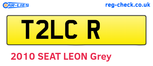 T2LCR are the vehicle registration plates.