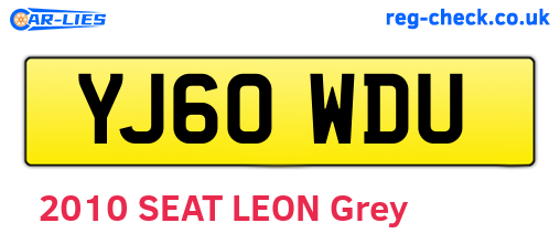 YJ60WDU are the vehicle registration plates.