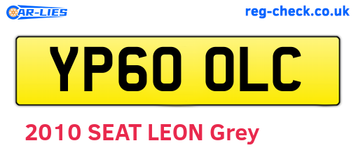YP60OLC are the vehicle registration plates.