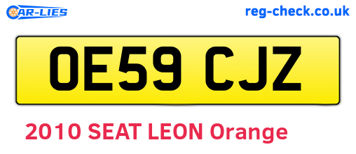 OE59CJZ are the vehicle registration plates.