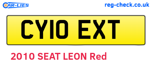 CY10EXT are the vehicle registration plates.
