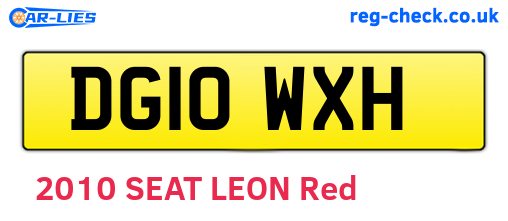 DG10WXH are the vehicle registration plates.