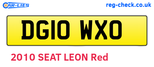 DG10WXO are the vehicle registration plates.