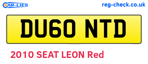 DU60NTD are the vehicle registration plates.