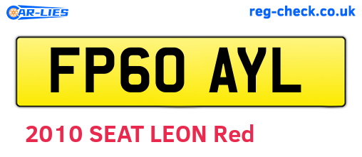 FP60AYL are the vehicle registration plates.