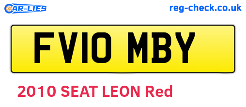 FV10MBY are the vehicle registration plates.