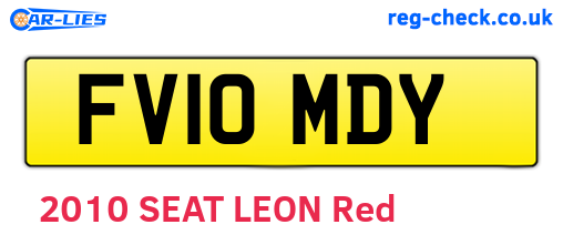 FV10MDY are the vehicle registration plates.