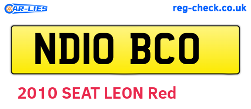 ND10BCO are the vehicle registration plates.