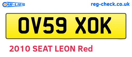 OV59XOK are the vehicle registration plates.