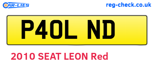 P40LND are the vehicle registration plates.