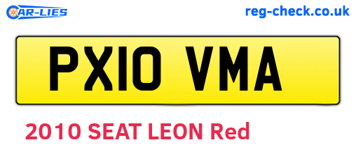 PX10VMA are the vehicle registration plates.