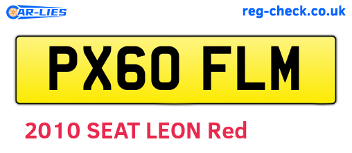 PX60FLM are the vehicle registration plates.