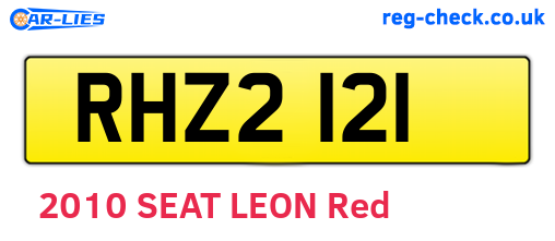 RHZ2121 are the vehicle registration plates.
