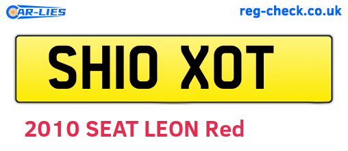 SH10XOT are the vehicle registration plates.