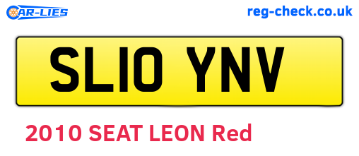 SL10YNV are the vehicle registration plates.