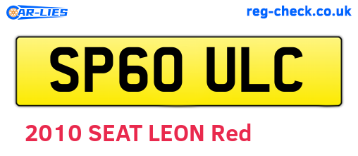 SP60ULC are the vehicle registration plates.