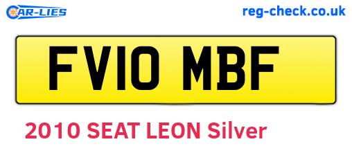 FV10MBF are the vehicle registration plates.