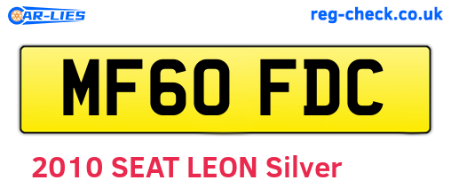 MF60FDC are the vehicle registration plates.