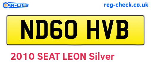ND60HVB are the vehicle registration plates.