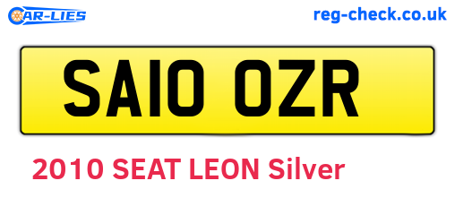 SA10OZR are the vehicle registration plates.
