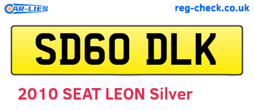 SD60DLK are the vehicle registration plates.