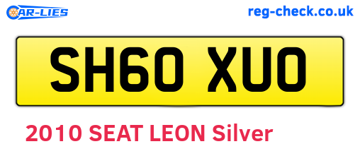 SH60XUO are the vehicle registration plates.