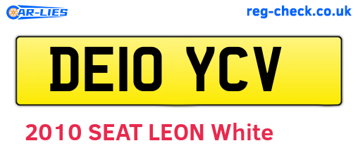 DE10YCV are the vehicle registration plates.