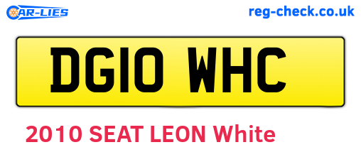 DG10WHC are the vehicle registration plates.
