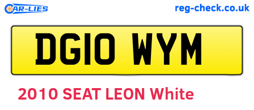 DG10WYM are the vehicle registration plates.