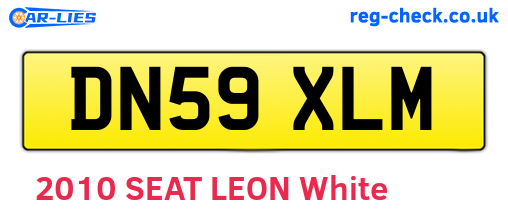 DN59XLM are the vehicle registration plates.