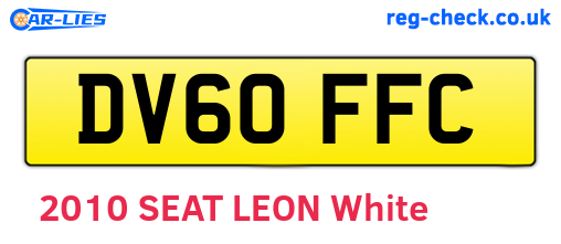 DV60FFC are the vehicle registration plates.