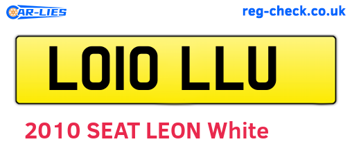 LO10LLU are the vehicle registration plates.