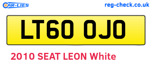 LT60OJO are the vehicle registration plates.