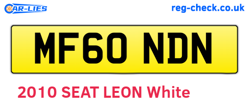 MF60NDN are the vehicle registration plates.