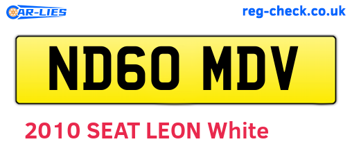 ND60MDV are the vehicle registration plates.