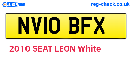 NV10BFX are the vehicle registration plates.