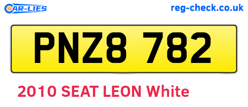 PNZ8782 are the vehicle registration plates.