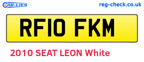 RF10FKM are the vehicle registration plates.