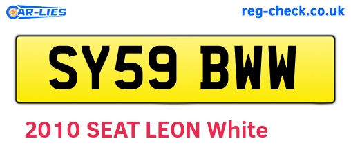SY59BWW are the vehicle registration plates.