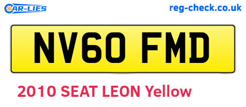 NV60FMD are the vehicle registration plates.