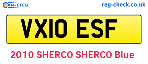 VX10ESF are the vehicle registration plates.