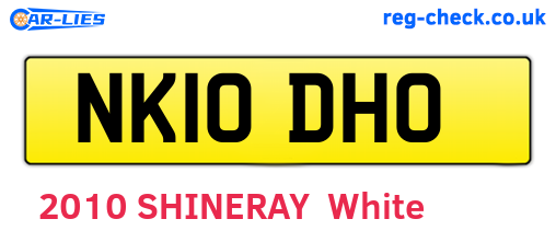 NK10DHO are the vehicle registration plates.