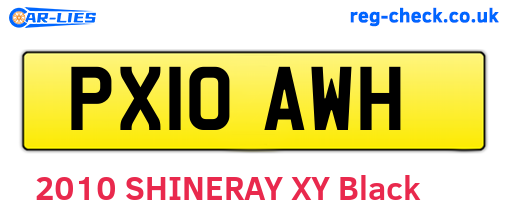PX10AWH are the vehicle registration plates.